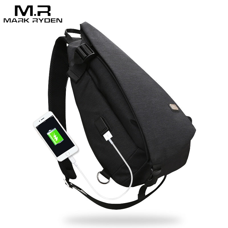 USB 9.7 inch Design High Capacity Chest bag Crossbody Bag