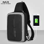 Crossbody Bag Business Shoulder High Capacity Chest Bag USB Design
