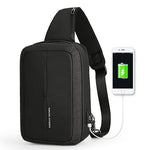 Crossbody Bag Business Shoulder High Capacity Chest Bag USB Design
