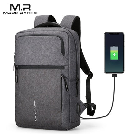USB Recharging 17 Inch Laptop Male Bag Water-repellent Travel
