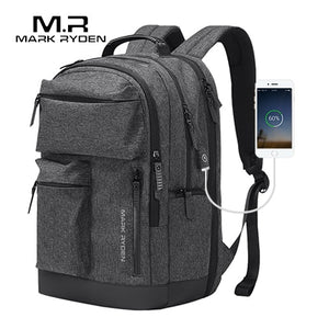 Multi-layer  15.6 inch Laptop USB Recharging Travel Male Bag